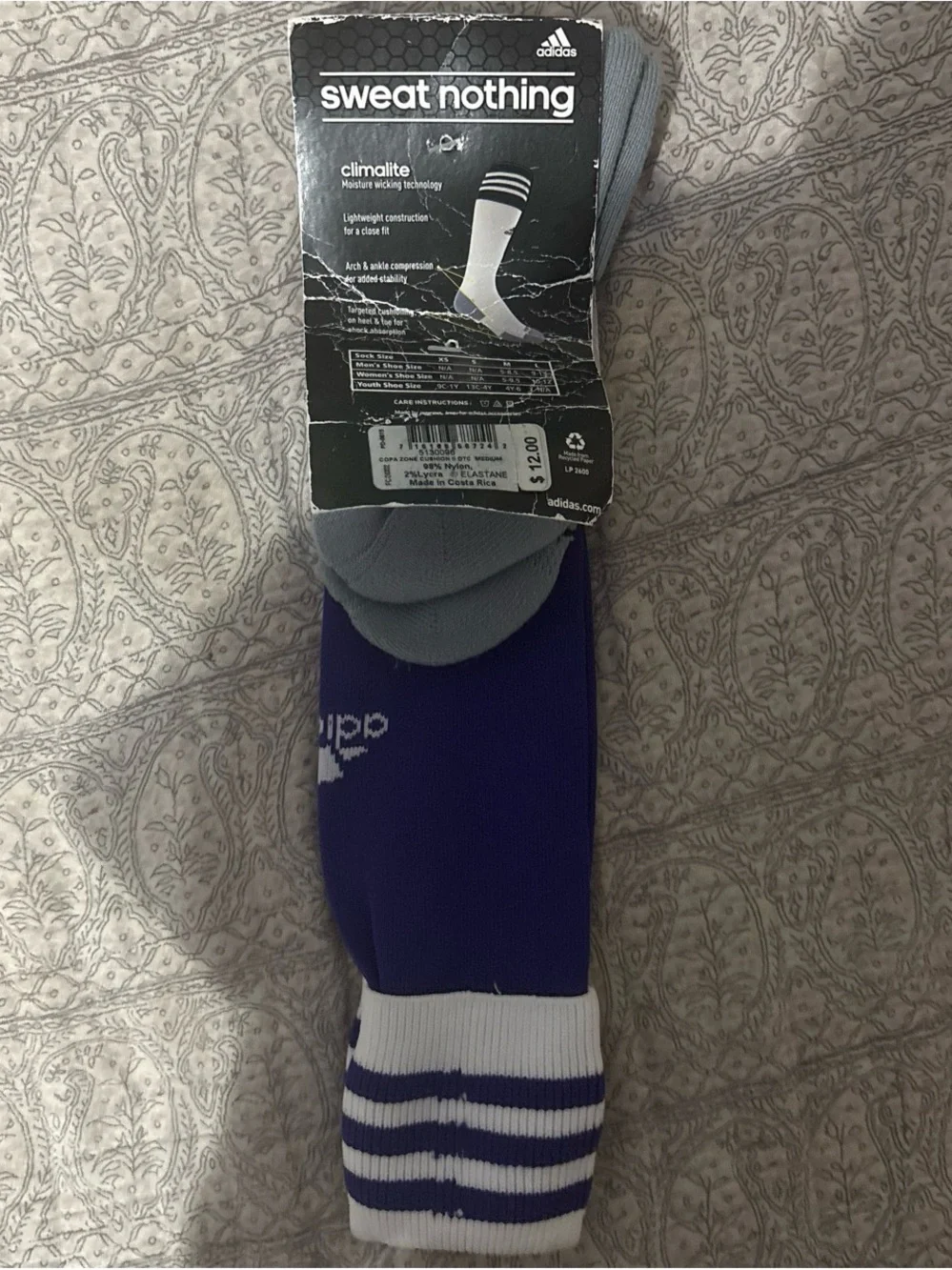 adidas Purple and White Copa Zone Cushion Soccer Socks